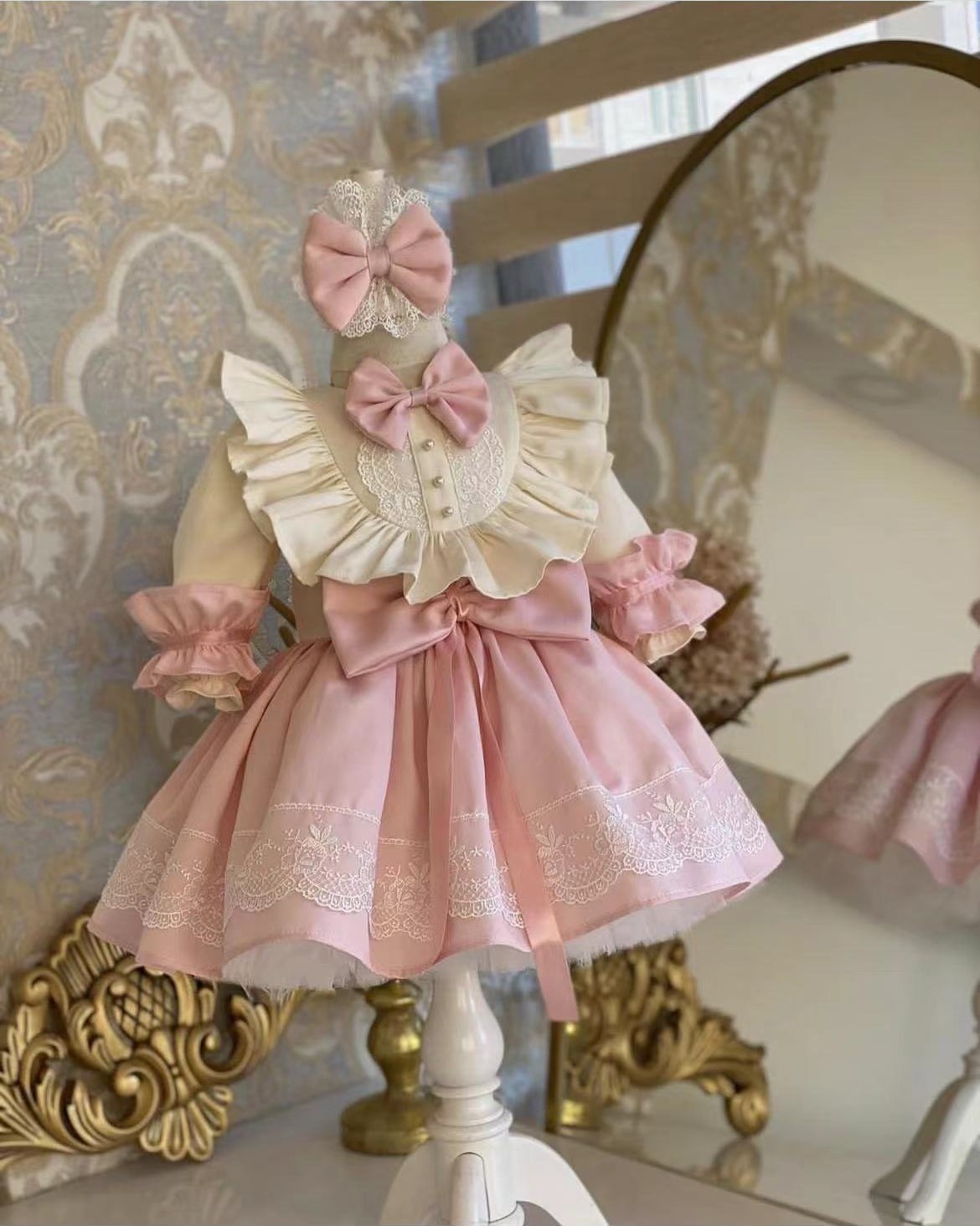 Baby Clothing Easter - Vestido de princesa Vintage turco rosa
