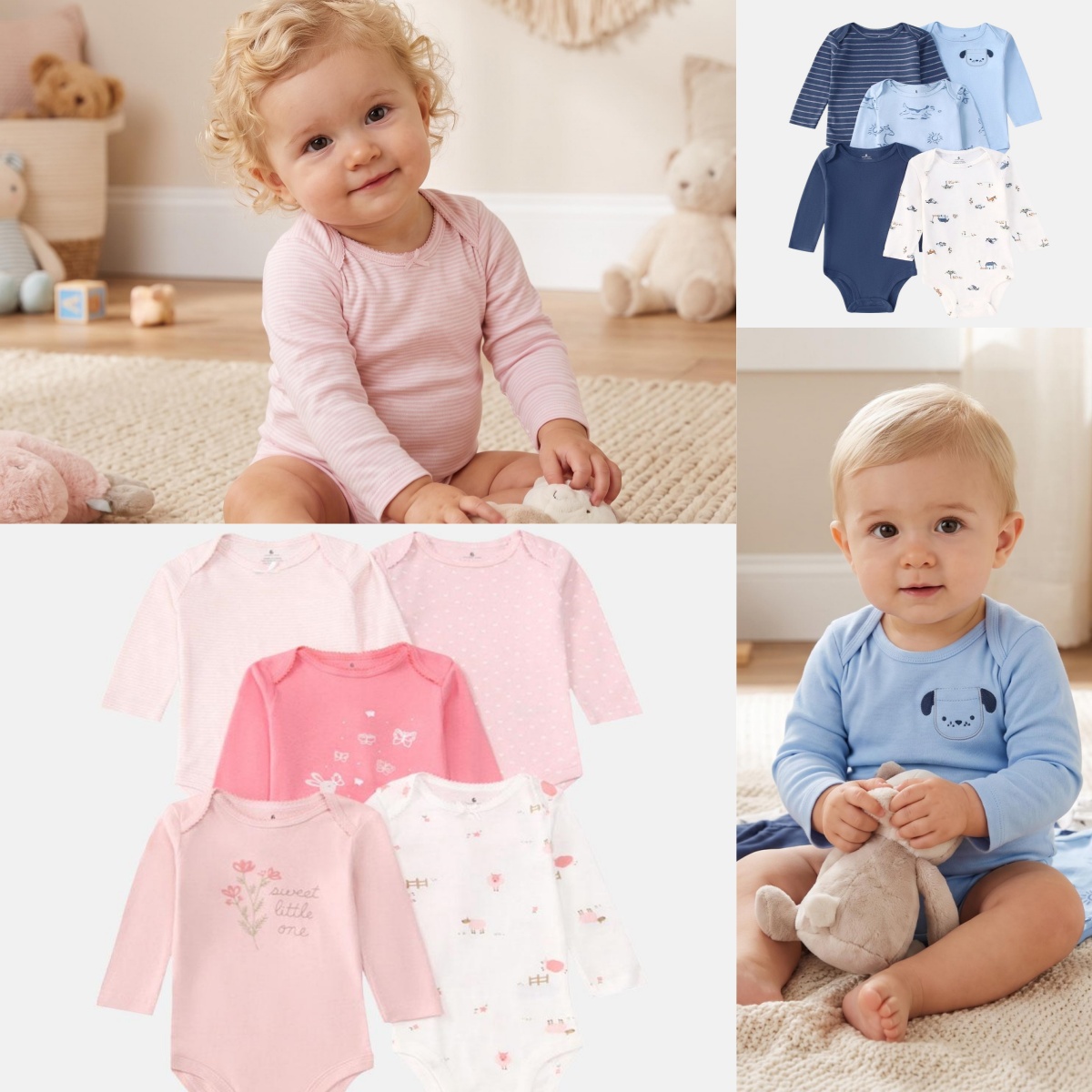 Baby Clothing Outlet - Paquete de 5 Bodys de Manga