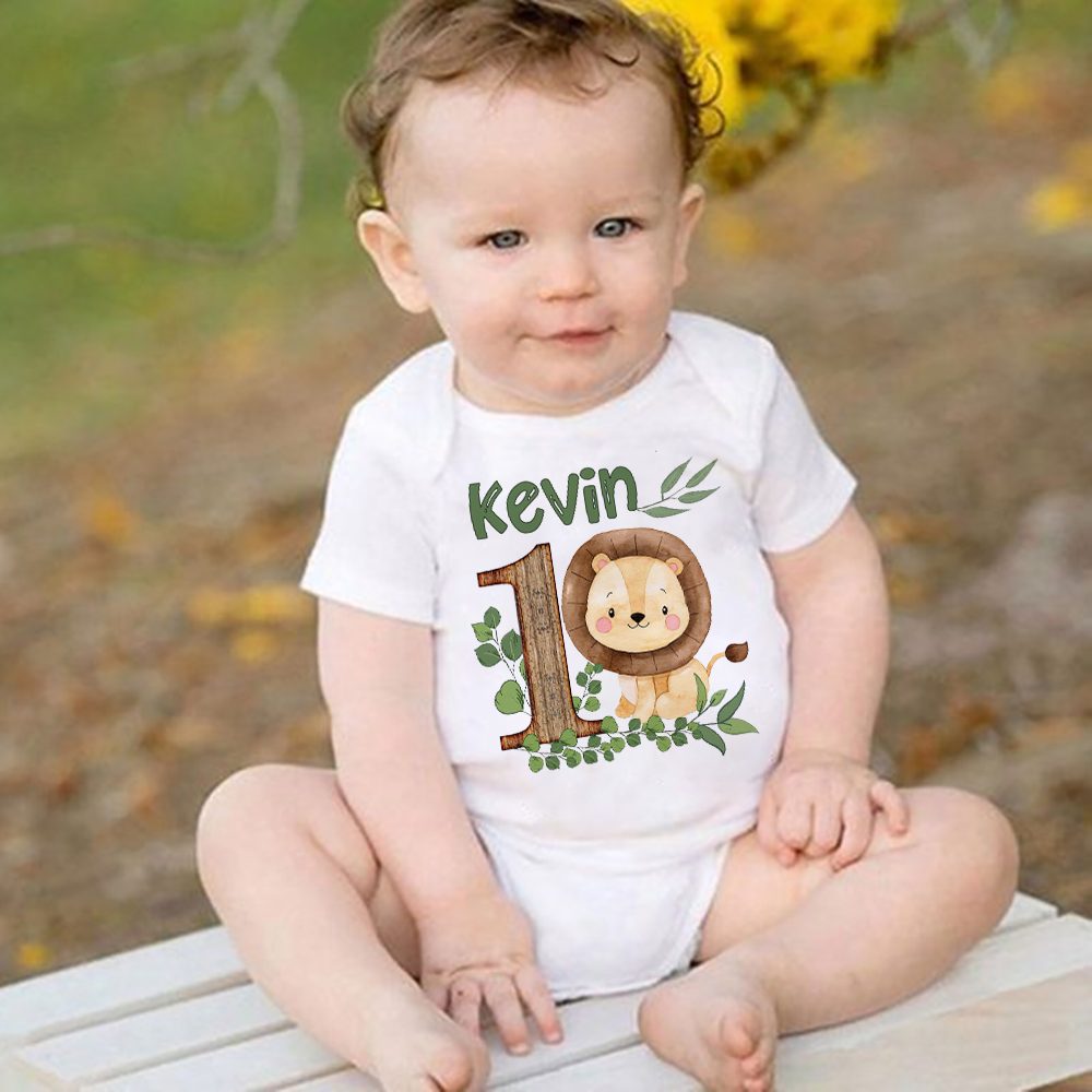 Baby Clothing Names - Animal de Safari personalizado con nombre,