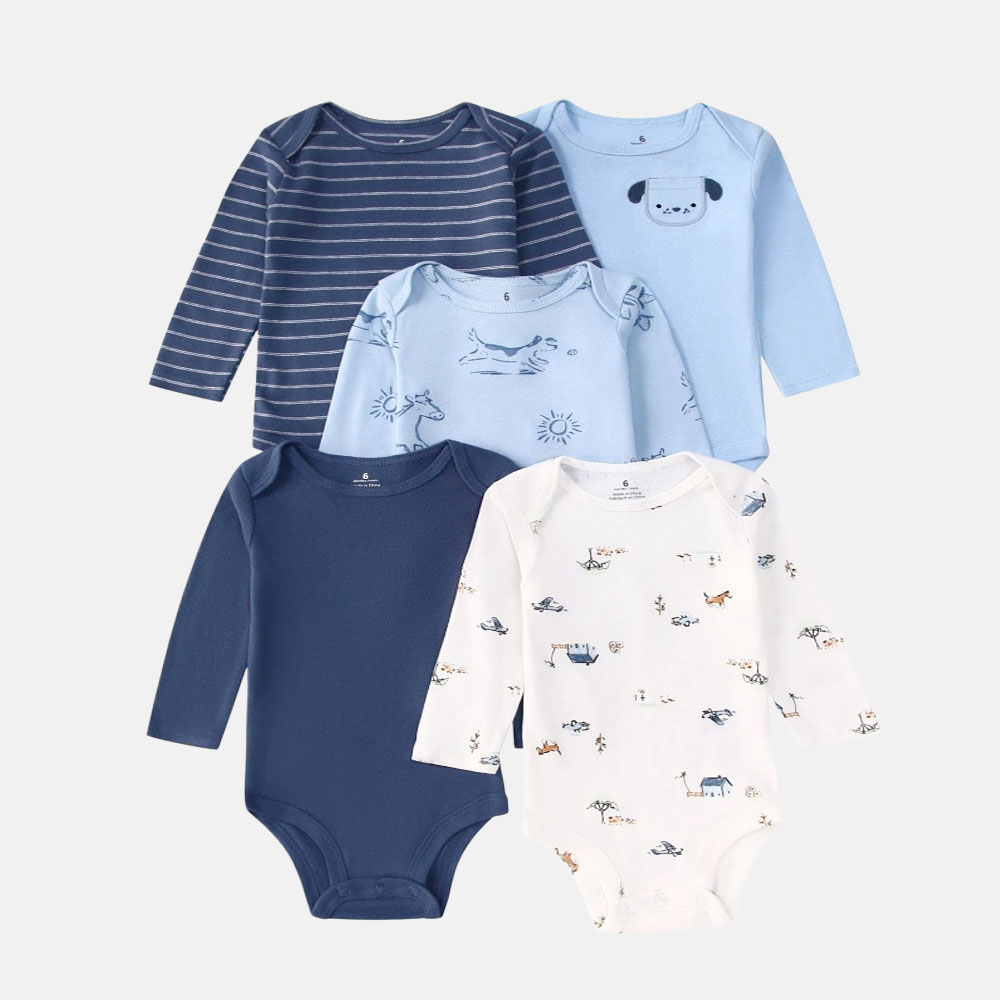 Paquete de 5 Bodys de Manga La - Baby Clothing Outlet reseña y precio